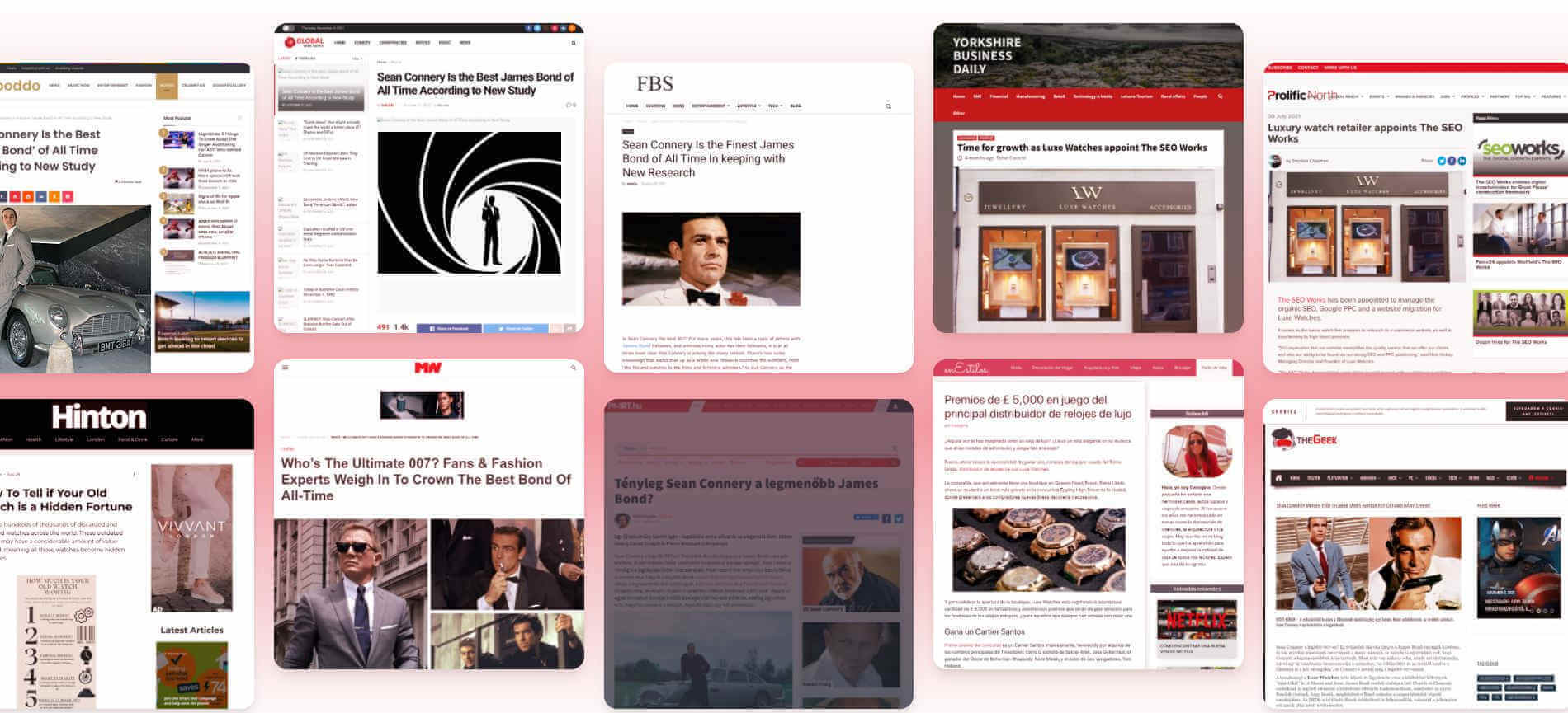 graphic showing various news headlines and articles