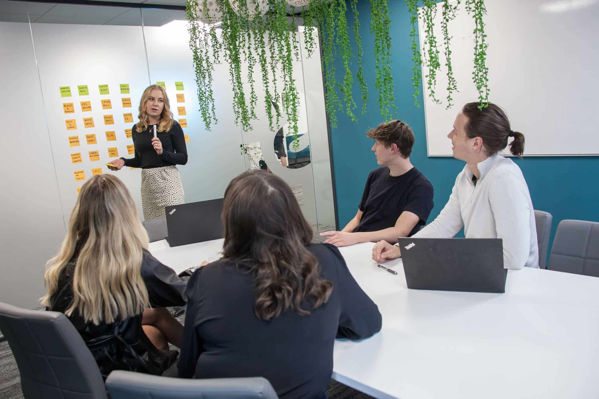 SEO team having a meeting