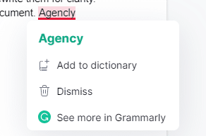 Grammarly correction