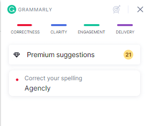 Grammarly suggestion