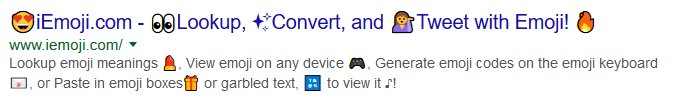 Emojis search results