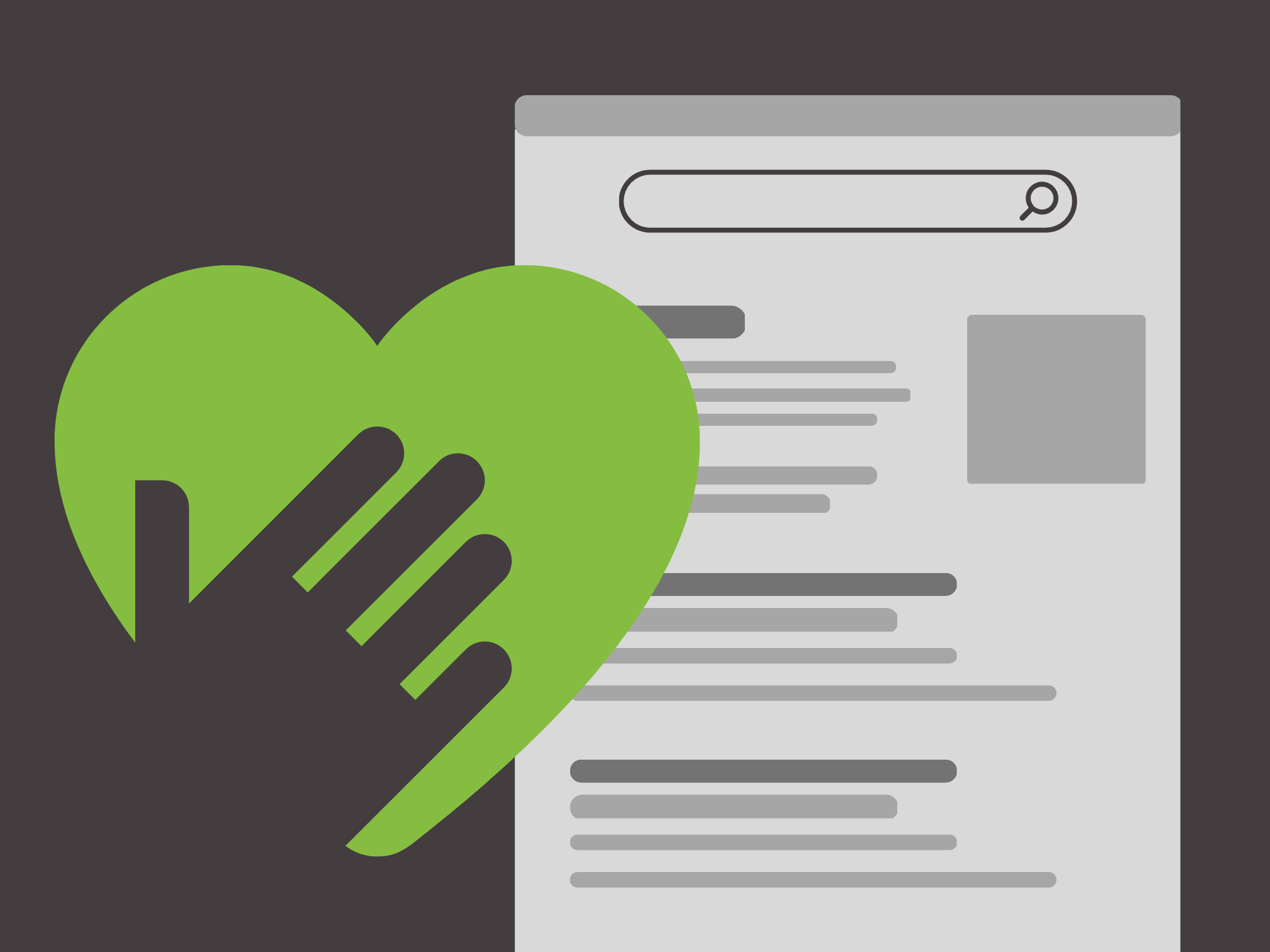 Creative design that includes an ethical sign and also a search engine results page