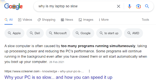 Paragraph featured snippet example