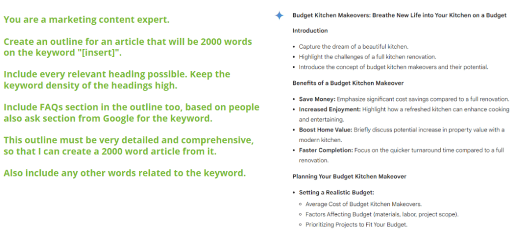 Content Outlines SEO AI command