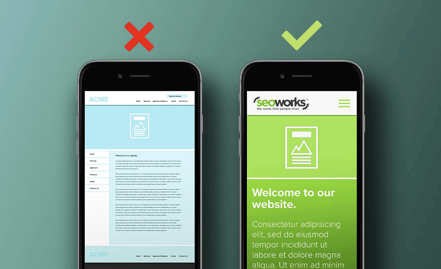 two iphones showing the importance of websites being responsive