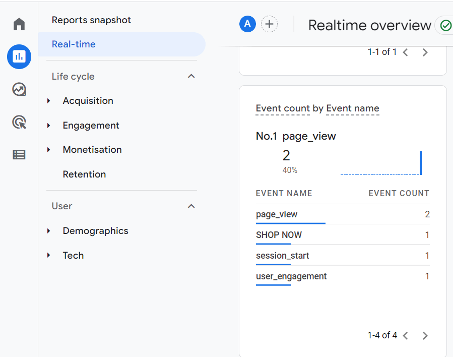 Setting up button click tracking in GA4 (screenshot 2)