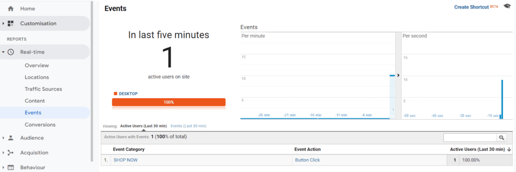 How to set up button click tracking (screenshot step 11)