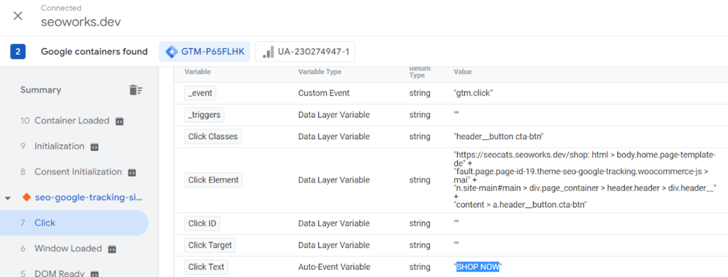 How to set up button click tracking (screenshot 2 step 8)