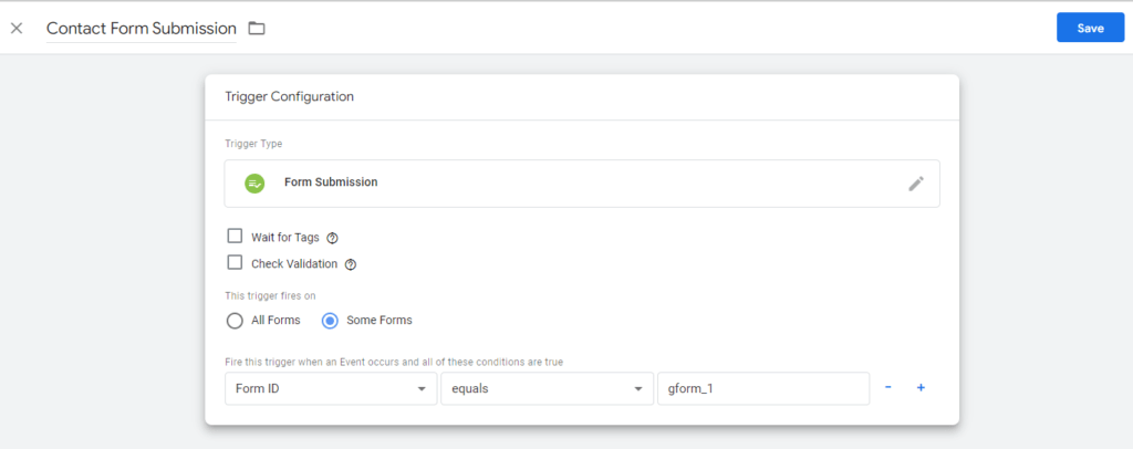 Setting up form submission tracking (step 5)