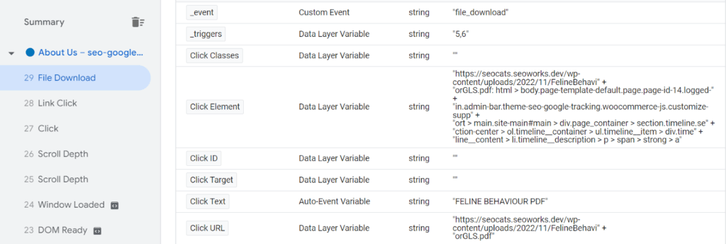 Tracking PDF downloads (step 4 screenshot 1)