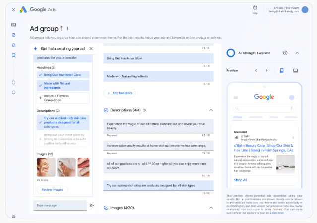 Conversational experience screenshot