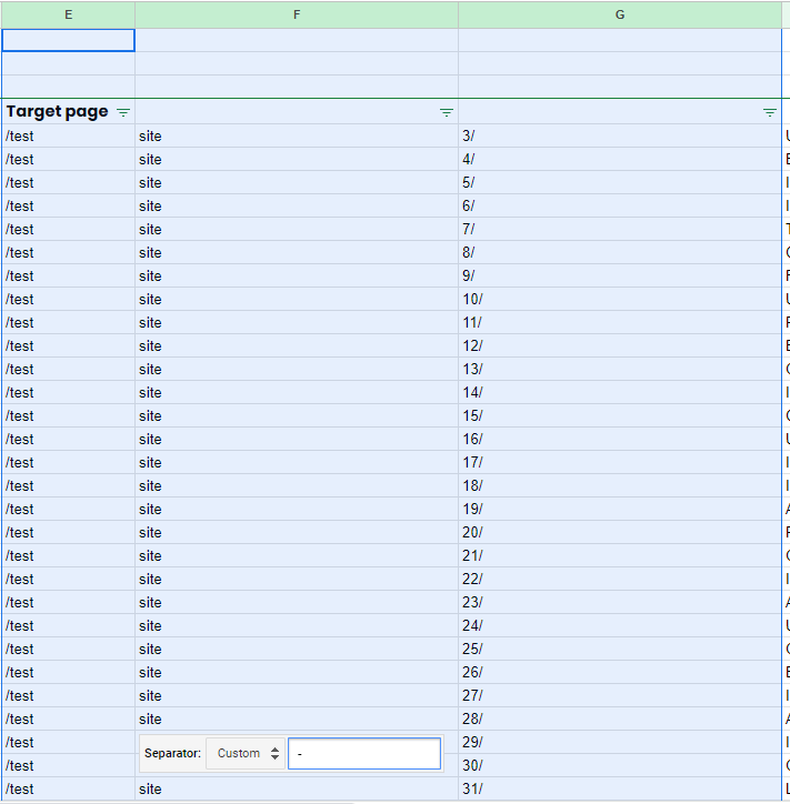 Text to column example
