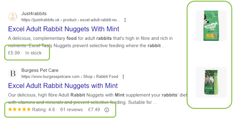 Search results example
