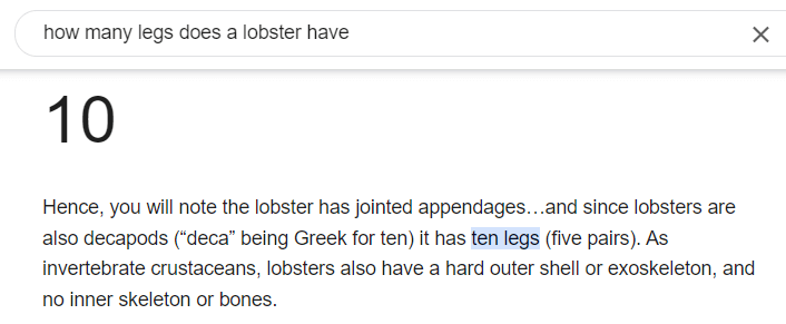 Featured snippet example