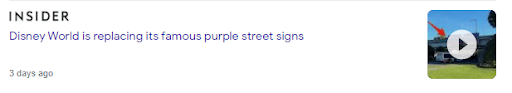 Search result from Insider news showing a video thumbnail to the right of the meta title